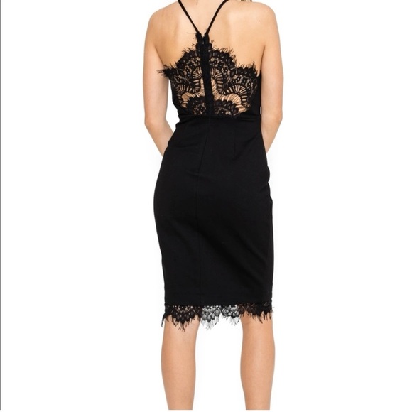 ASTR The Label Black Peeking Lace Cocktail Racerback Lace Dress with Back Zipper - Picture 4 of 13